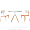 Mesa de jantar de madeira maciça de alta qualidade com design recente